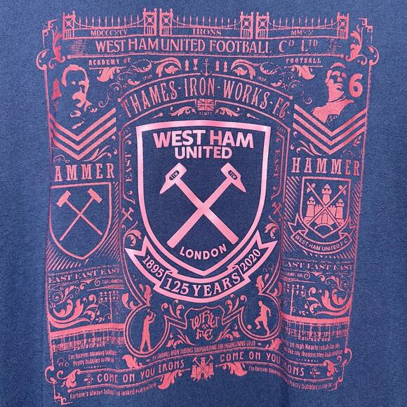 SOLD 💕West Ham United 125 Year Commemorative Soccer Short Sleeve T-Shirt - Picture 3 of 8